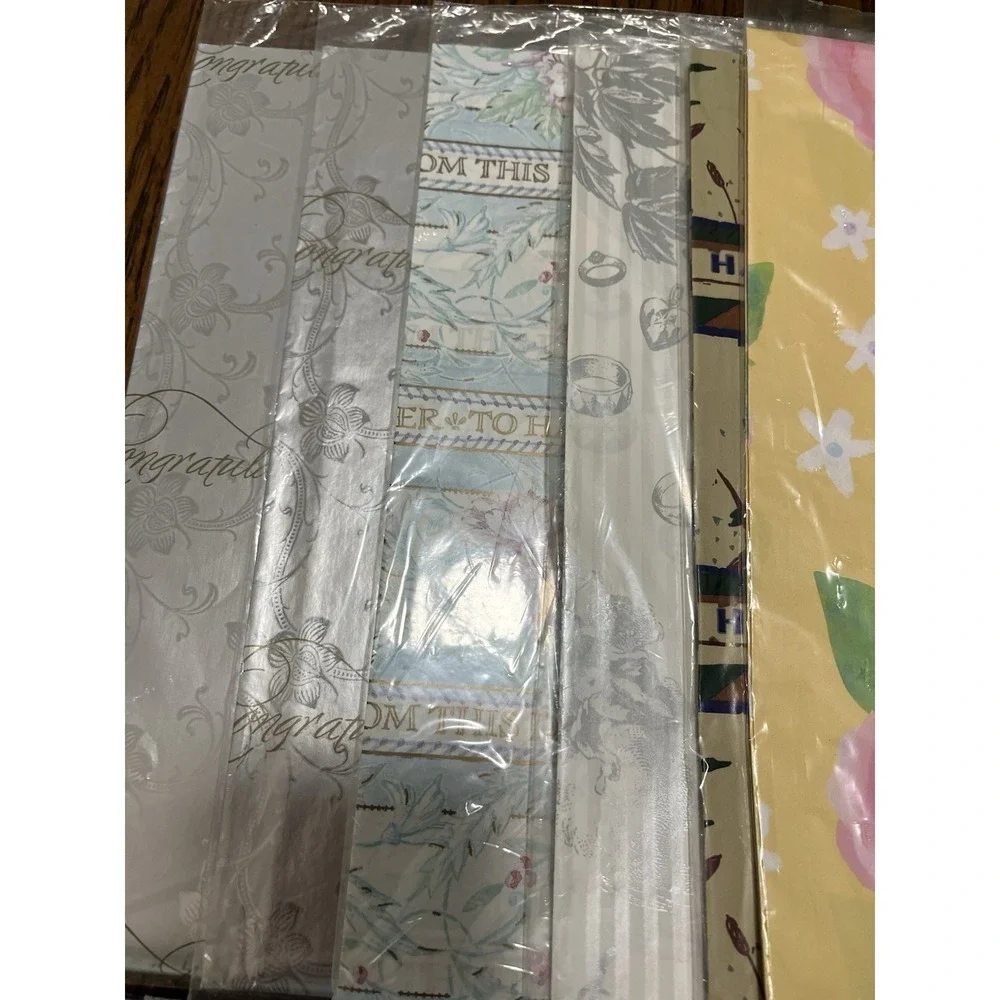 Vintage Gift Wrapping Paper Flat Wrap Sheet Packages Mixed Lot Occasions
